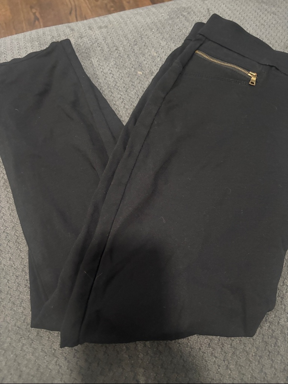 ⭐️2/$10 - Black Slim Ponte Leggings with Gold Zip Accent